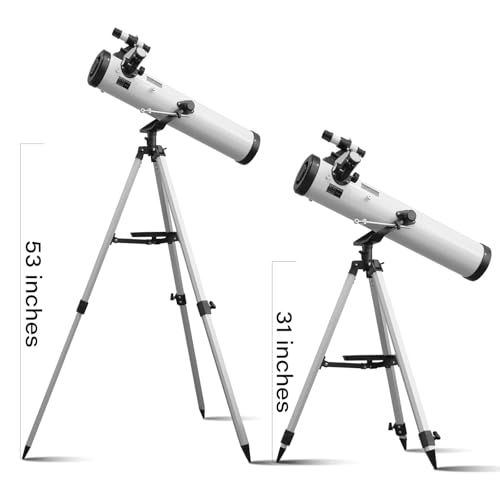 Image of Reflector Telescope, (35X-875X) Focal Length Astronomy Reflector Telescopes for Adults and Kids-with 3 Eyepieces,5X Barlow Lens,Moon Filter and Smartphone Adapter