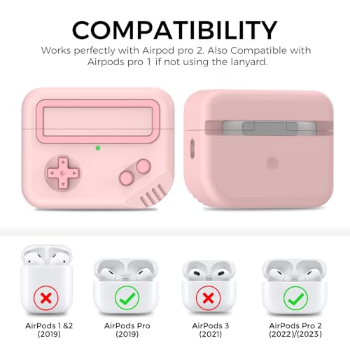 Image of TRONWIN for AirPods Pro 2 Case - Silicone Game Console Design Case for Apple AirPods 2nd /1st Generation, Cute Airpod pro Cover for Men /Women (Pink)