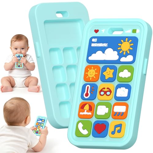 Image of Baby Teething Toys Silicone Baby Phone Teether Over 3 Months