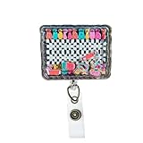 Respiratory Therapist Shaker Badge Reel – Medical Theme ID Holder with Mini Charms, Cute Glitter Retractable Reel for Healthcare Workers, RT Nurse Gift, Hospital Accessory