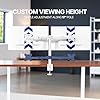 VIVO White Dual 13 to 27 inch LCD LED Monitor Desk Mount Stand with C-clamp and Bolt-Through Grommet, Heavy Duty Fully Adjustable Arms for 2 Screens STAND-V002W #4