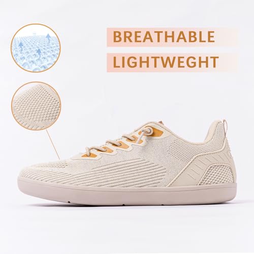 Barefoot Walking Shoes of Women & Wide Toe Box Fashion Sneaker | Women's Breathable & Comfortable Non-Slip Vitality Running Shoes Zero Drop Minimalist Shoes Footwear Grey3