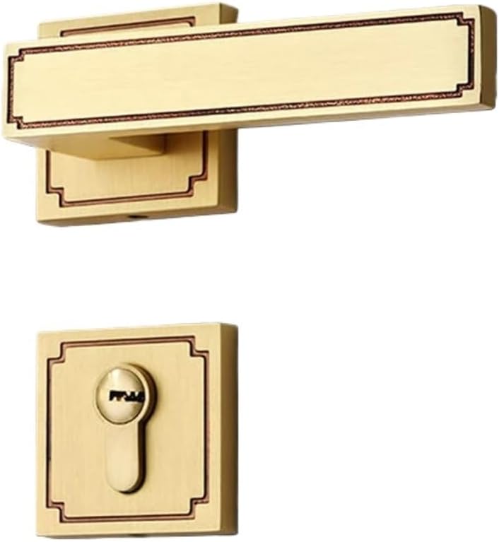 Split Door Lock Interior Mechanical Solid Furniture Hardware Accessories 1Pcs(Yellow Bronze B)