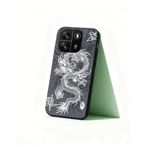 PAIXIKYZ Compatible con Black viwe Wave 6C/Oscal Flat 1C Funda Suave TPU Antichoque Dibujo Dragón