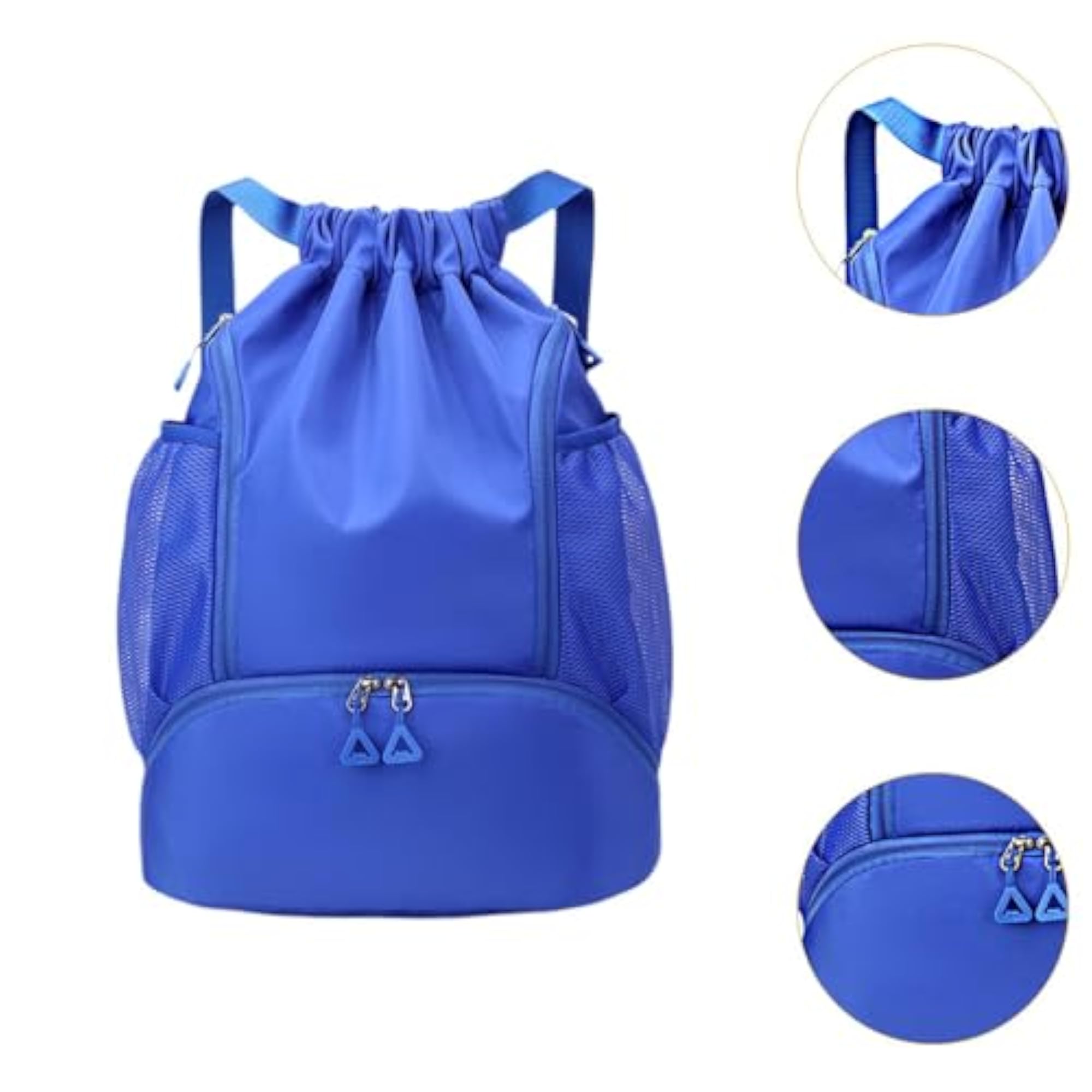 Drawstring Backpack Basketball, Blue