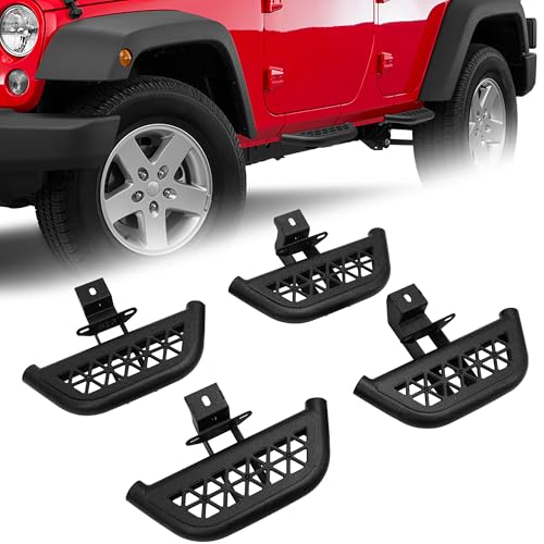 Estribos para Jeep Wrangler JK 2007-2018 acero negro 4 piezas miniatura 1