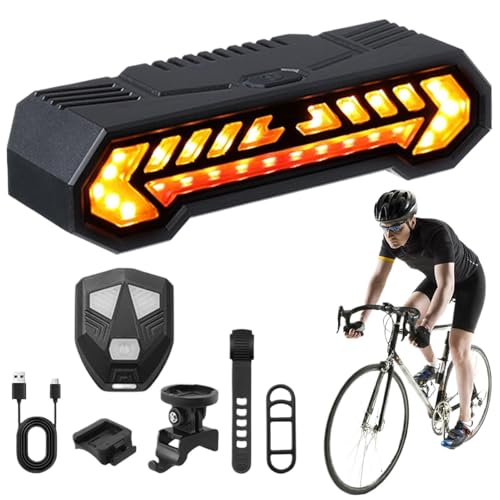 Luz trasera para bicicleta | Luz LED inalámbrica inteligente para bicicleta | Luz trasera para bicicleta de alta luminosidad, para montaña, carretera, diario, scooter, desplazamiento, correr, camping