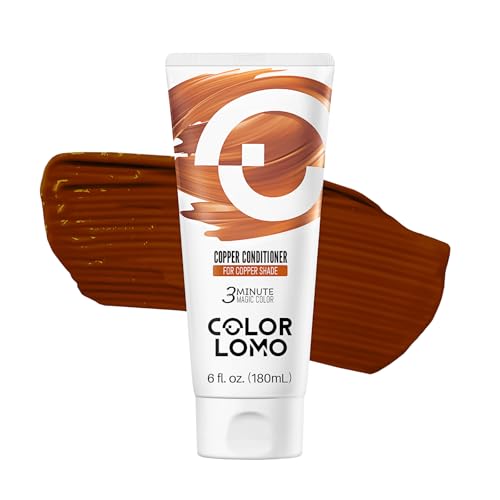 Image of COLORLOMO Color Depositing Conditioner, Semi Permanent Hair Color for Bleached, Highlighted & Color-Treated Hair, Hydrating Formula with Shea Butter & Almond Oil, 6oz-Copper