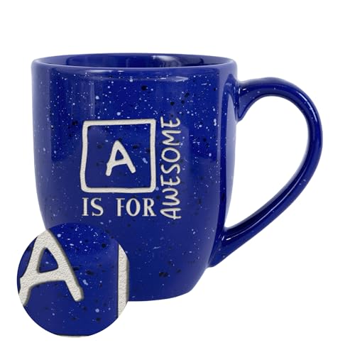 Rico Industries A is for Awesome 16 oz Team Color Laser Engraved Speckled Ceramic Coffee Mug