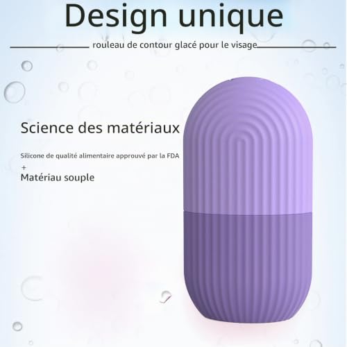Joyeee Ice Roller, massage de la glace pour les yeux réutilisable, beauté du visage, soins de la peau compresse de glace rétrécit les pores réduit les poches améliore l'élasticité de la peau. (Violet) – vue 5