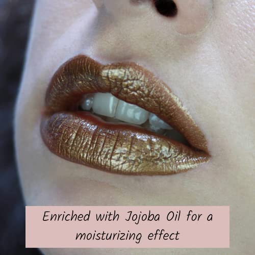Mynena Copper Gold Lip Gloss Topper Shimmer Glossy Finish Liquid Lipstick Moisturizing With Jojoba Oil | Talc-Free Mica-Free Gluten-Free Paraben-Free Cruelty-Free Vegan | Hazel #TOP1
