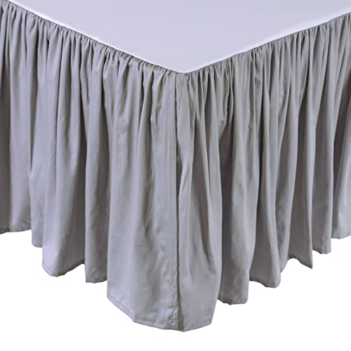Crib Skirt Dust Ruffle, 100% Egyptian Cotton 400 Thread Count Soft Breathable Crib Bedding Skirt For Baby, Boys And Girls, Fading Resistant (Grey) #TOP2