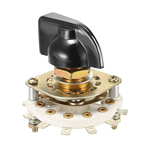 Rebower Band Channel Rotary Switch Selector 1P6T 1 Pole 6 Position, 1 Deck [for Radio, TV, Industrial Machine Control Unit] - 1 Pcs