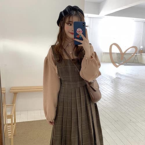 ZYONG Très Belle pièce à Carreaux Automne Une pièce Robe Robe Robe plissée sans Manches Cover