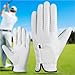 Moily Left Hand Genuine Leather Golf Glove Unisex Ultra Thin Sheepskin Outdoor Sport Stylish Durable Breathable Soft White X-Large