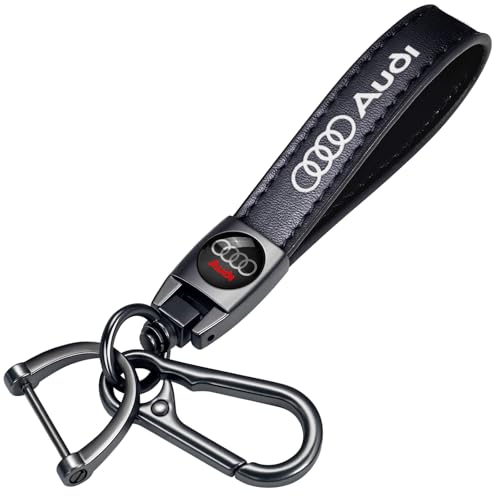 Xiconbao Leather Car Keychain for Audi A3 RS3 A4 A5 A6 A7 RS7 A8 Q3 Q5 Q7 R8 Key Chain for Men and Women Family Present Key Ring Accessories