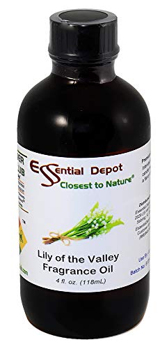 Essential Depot Lily of The Valley Fragrance Oil - 4 oz, Supplied in 4 oz. Amber Glass Bottle with Black Phenolic Cone Lined and Safety Sealed Cap