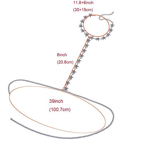 Elegant Luxury Harness Bikini Simple Choker Star Bralette Body Chains Belly Body Chain Jewelry Silver For Women Beach Accessories #TOP2
