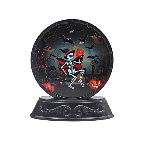 Preisvergleich Produktbild Halloween Laterne Kreative Hexenskelett Kürbis Tischlampe Deko Nachtlicht LED Teelicht Kerze für Innen Dekor B