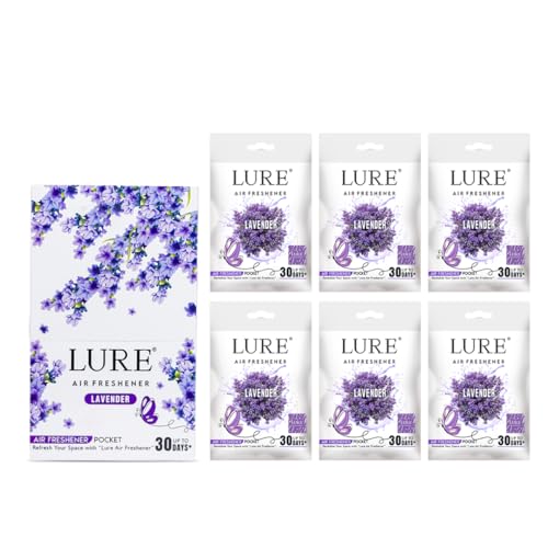 Image of LURE Gel Pocket Air Freshener For Bathroom, Toilet, Home | Germ Protection | Last Upto 30 Days - Lavender 10 Gm (Pack Of 6)