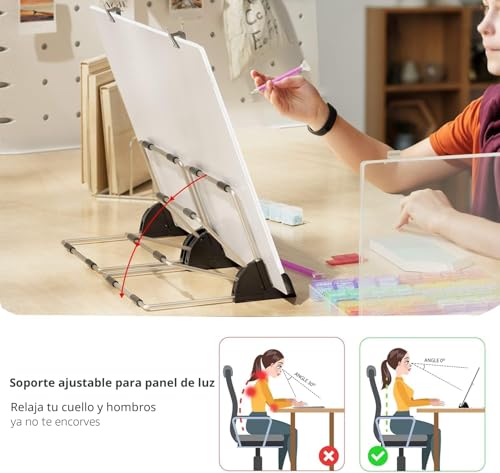 Miniatura 5 de Artdot Diamond Painting Adultos, Mesa De Luz Dibujo A3 Tableta De Luz, Dibujo De Luz Super Delgado Y Brillo Light Board Ajustable Con Cable Usb, Pintura Diamante Accesorios Para Dibujar
