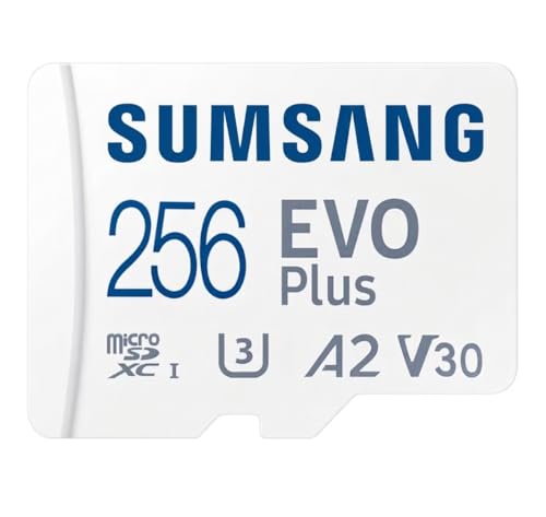 Image of SUMSANG EVO Plus 256GB microSDXC Card, U3, A2, V30, with SD Adapter, for Smartphones and Camera Using only