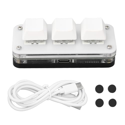 Enlybee Mini Teclado de 3 Teclas Teclado Macro programable para Juegos mecánicos USB con Interruptor Azul y retroiluminación RGB para PC, Trabajo de Oficina y entusiastas de los Juegos,