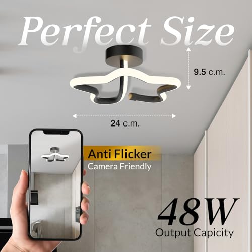 Image of LED Decorative Ceiling & Wall Light | Up to 50W Rated (48W Working Output) | Dual Mount Design | 3 Colour Mode (Warm /Natural /Cool White) | Modern LED Light for Home (Star)