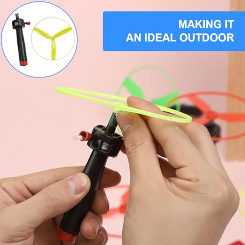 MenYiYDS Propellerspiel mit 4 Griffen und 8 Propellern - Durchmesser 10 cm - Motorikspielzeug Flugspiel, Spielzeug für Kinder ab 3 Jahren