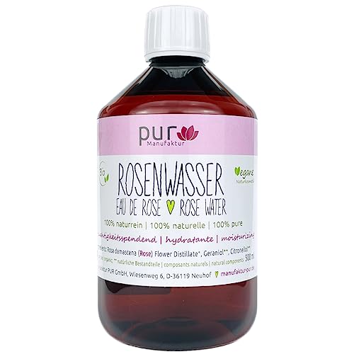 500 ml Agua de Rosa Pura Orgánica 100% hidrolato de rosa