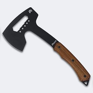 CIMO Camp Axe Carbon Black Coated 90MM Wooden Handle with Leather Sheath