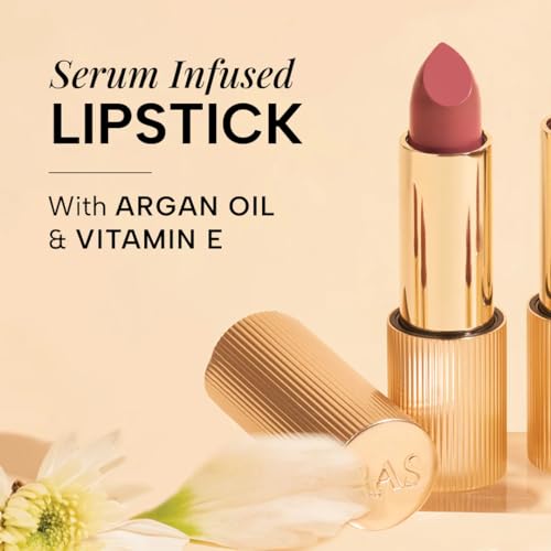 Image of RAS Luxury Oils Lumiere Satin Matte Lipstick | 8-Hr long stay Creamy Matte, Non-Drying, Lightweight & Pigmented | Natural infusion of Argan & Avocado | Vegan, Cruelty-Free