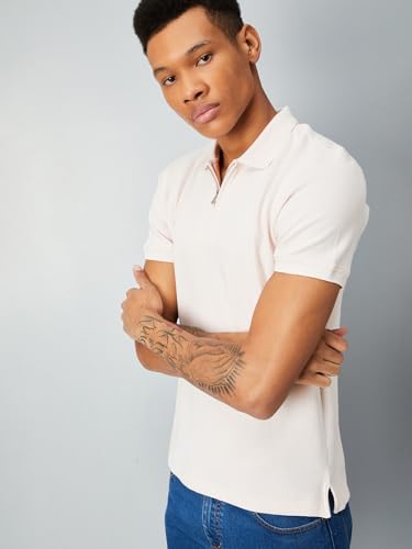 Image of Max Men Textured Zipper Polo T-Shirt
