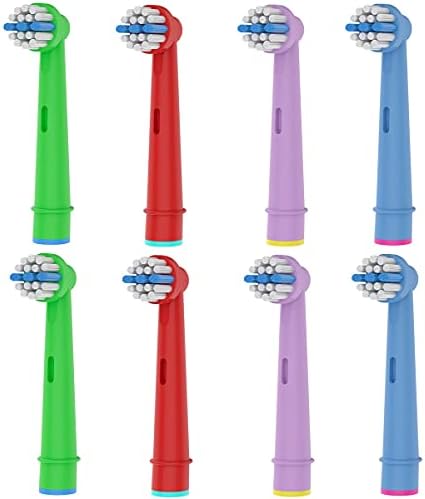 8pcs Kids Toothbrush Replacement Heads Compatible with Oral B Electric Toothbrush, Soft Bristles and Small Heads for Sensitive Teeth and Gum of The Kids