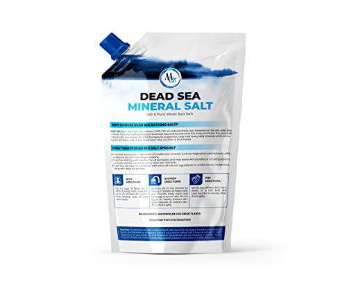 Marco Esra – Dead Sea Salts For Soaking, Mineral Salt For Bath, Spa, Shower – More Minerals Than Epsom Salt, Pure And Natural Bath Salt For Foot Soak, Fine Salt Mined From Dead Sea #TOP1