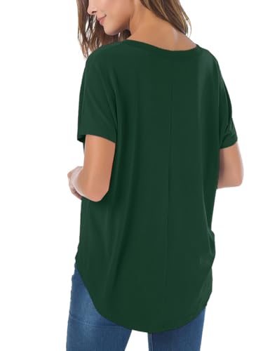 Image of Herou Women Loose Fit T-Shirts Soft Short Sleeve Crew Neck Casual Tee Tops | Lightweight,Basic,Workout,Comfortable,High Low Hem,Oversized