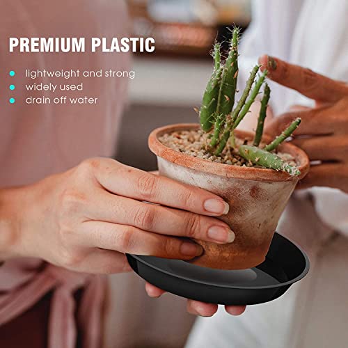 Dunpute 6 Pack Plant Saucer 4 6 8 10 12 14 16 18 20 Inch Plastic Plant Tray, Sturdy And Durable Flower Pot Container Accessories Plant Pot Saucers For Indoor And Outdoor (4 6 8 Inch, Black) #TOP3