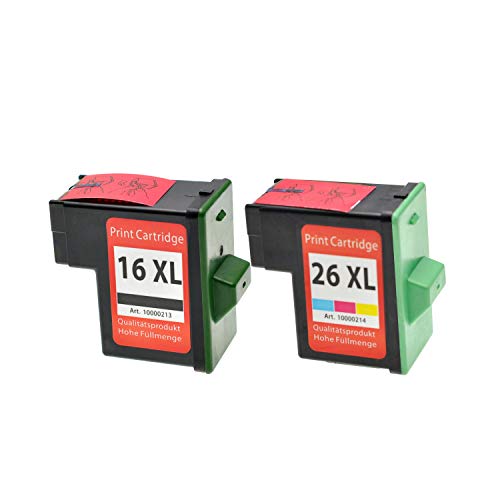 Logic-Seek® - Cartuchos de tóner para Lexmark 16 26 10N0016E y 10N0026E (paquete de 2 unidades)