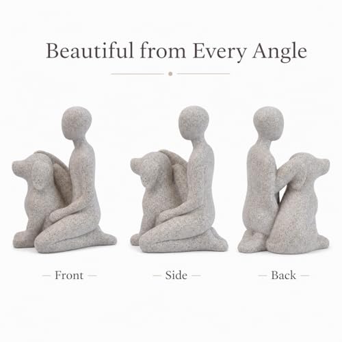 Estatua Decorativa Hombre y Perro de Resina y Piedra miniatura 3