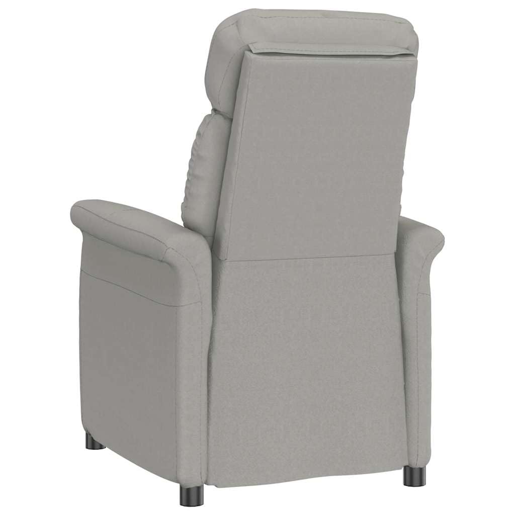 Fotel relaksacyjny, jasnoszary, 70,5 x 96,5 x 95 cm, nowoczesny fotel z funkcją nachylenia, ergonomiczne podłokietniki do salonu, sypialni, kącik do czytania