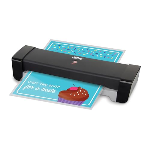 Hilroy 9.5” Thermal Laminator, 3-Minute Warm-Up Time, Built-in Jam Release Mechanism, Auto Shut-Off, 5 Lamination Pouches Included, Use for Home, Office or School, Black (78176) image 1