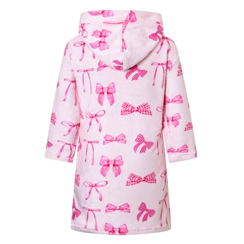 Image of Boys Girls Bathrobes,Toddler Boy Girl Robes,Children's Plush Soft Coral Fleece Hooded Pajamas Sleepwear for Kids