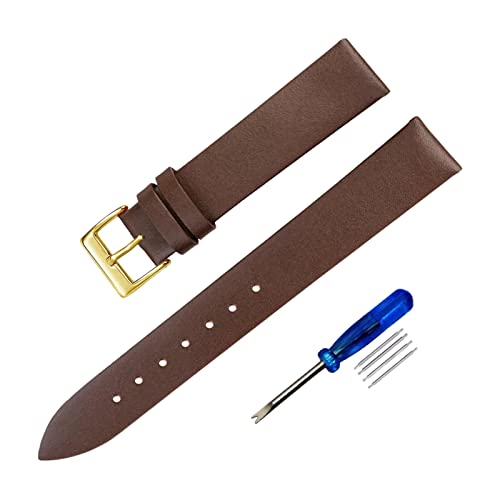 Bracelet de montre en cuir véritable tissé uni, tailles 12 mm à 22 mm avec boucle