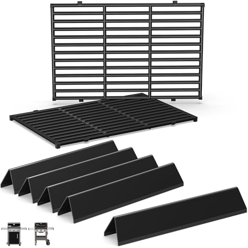 Spirit E310 Grill Parts for Weber Spirit, 17.5' Grill Grates 15.3' Flavorizer Bars for Weber Spirit 300 & GS4 Spirit II 300, Spirit E-310 E-315 Grills with Front Control Knobs for Weber 7638 7636