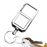 Llavero de escalada de metal pesado con resorte integrado | Llavero para hombre para senderismo, correr, ciclismo, montañismo, plata, Se référer au descriptif