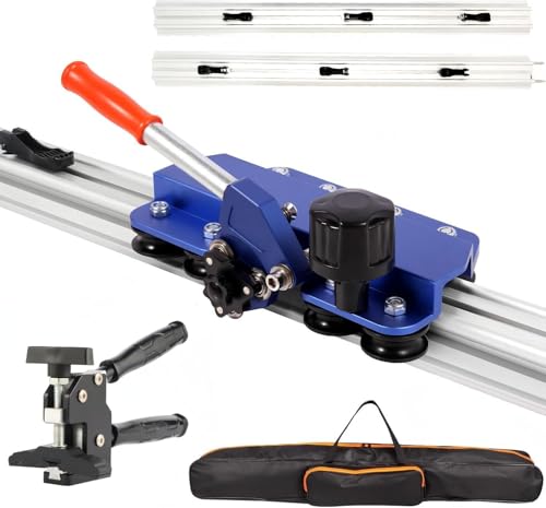 71 Large Format Manual Tile Cutter Professional Porcelain & Ceramic Tile Cutting Tool with Suction Cups & Tile Pliers 3-Head Scoring Wheel System Cuts Stone & Porcelain Tiles up to 4.7 Thick