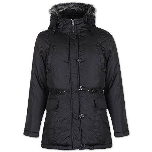 Manteau hiver filles fini le froid avec la parka rembourrée noire 7-8 ans