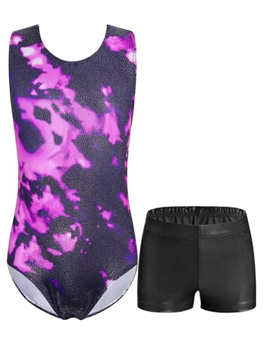 Image of Domusgo Toddler Leotard Gymnastics Long Sleeve, Sparkly Tumbling Dance Leotards for Baby Girls Kids Teens 2-14 Years