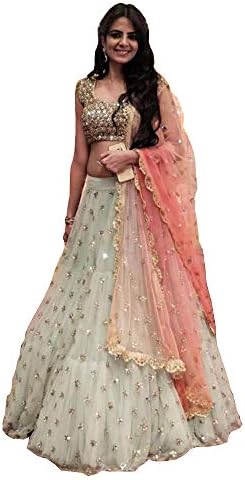 designer party wear lehenga choli Indian wedding bridal lengha sari trendy culture 0066