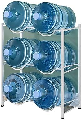Heavy Duty Water Jug Holder - Large Capacity Double Row Storage Rack for Water Bottles & Coolers - Stackable Organizer for Buckets & Dispensers